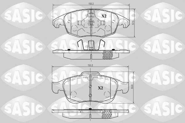 Sasic 6210009 - Тормозные колодки, дисковые, комплект autospares.lv