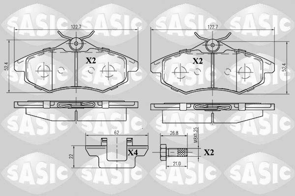 Sasic 6210004 - Тормозные колодки, дисковые, комплект autospares.lv