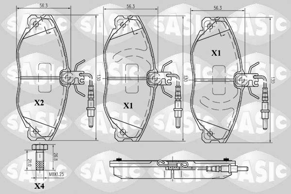 Sasic 6210005 - Тормозные колодки, дисковые, комплект autospares.lv