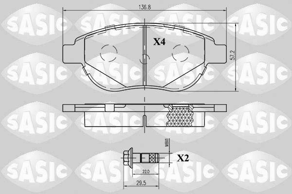 Sasic 6210008 - Тормозные колодки, дисковые, комплект autospares.lv