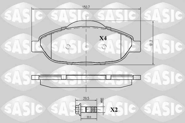 Sasic 6210003 - Тормозные колодки, дисковые, комплект autospares.lv