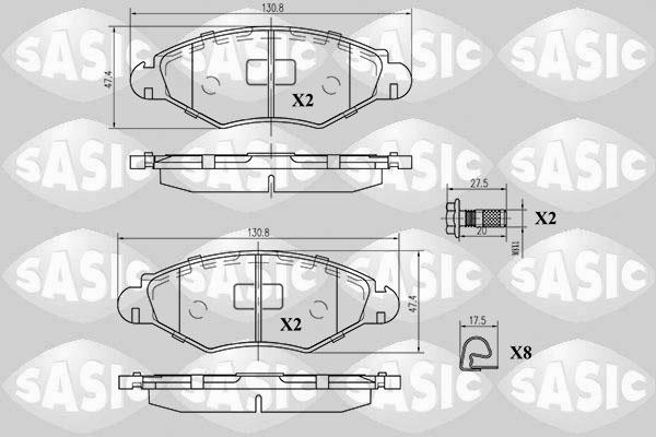 Sasic 6210002 - Тормозные колодки, дисковые, комплект autospares.lv