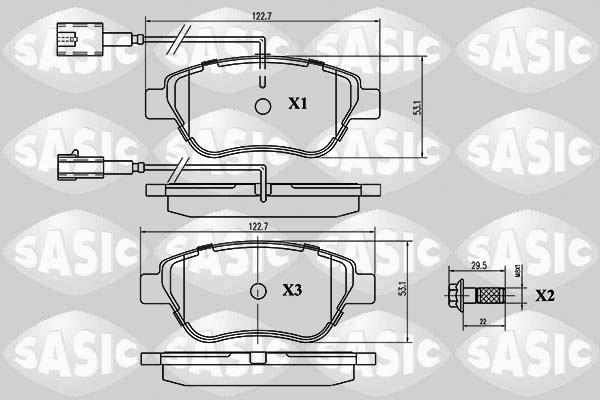 Sasic 6210015 - Тормозные колодки, дисковые, комплект autospares.lv