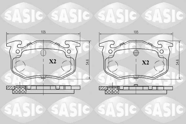 Sasic 6210011 - Тормозные колодки, дисковые, комплект autospares.lv