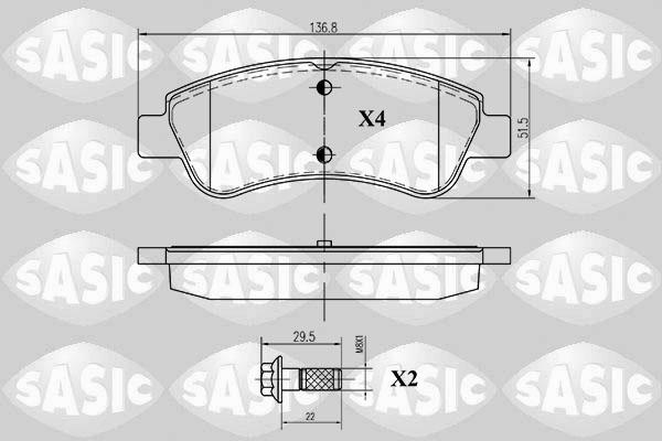 Sasic 6210012 - Тормозные колодки, дисковые, комплект autospares.lv