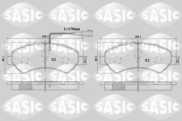 Sasic 6210084 - Тормозные колодки, дисковые, комплект autospares.lv