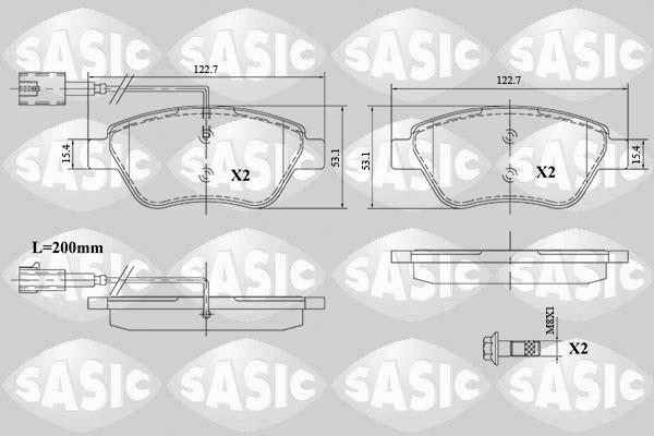 Sasic 6210081 - Тормозные колодки, дисковые, комплект autospares.lv