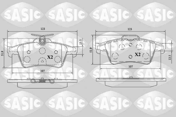 Sasic 6210088 - Тормозные колодки, дисковые, комплект autospares.lv