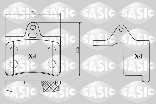 Sasic 6210034 - Тормозные колодки, дисковые, комплект autospares.lv