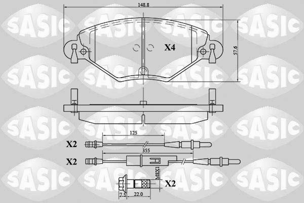 Sasic 6210035 - Тормозные колодки, дисковые, комплект autospares.lv