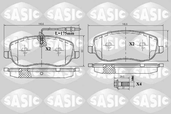 Sasic 6210029 - Тормозные колодки, дисковые, комплект autospares.lv