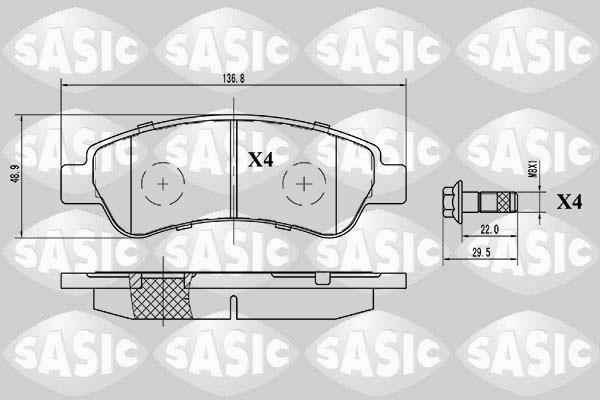 Sasic 6210025 - Тормозные колодки, дисковые, комплект autospares.lv