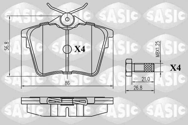 Sasic 6210022 - Тормозные колодки, дисковые, комплект autospares.lv