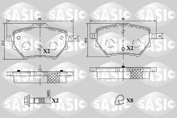 Sasic 6210076 - Тормозные колодки, дисковые, комплект autospares.lv