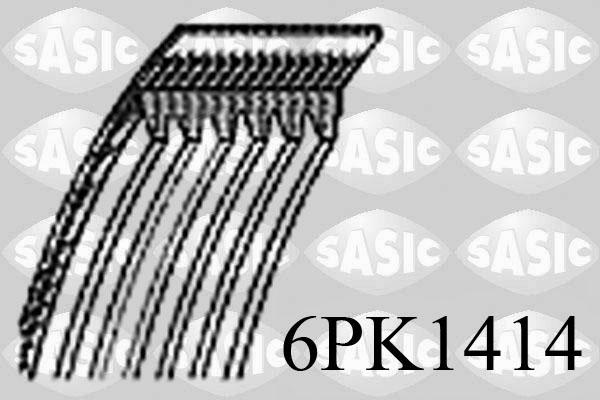 Sasic 6PK1414 - Поликлиновой ремень autospares.lv