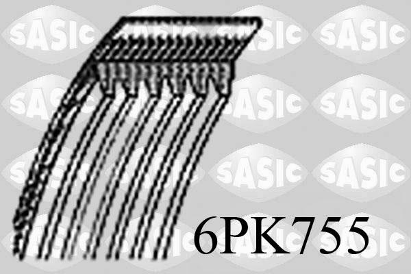 Sasic 6PK755 - Поликлиновой ремень autospares.lv