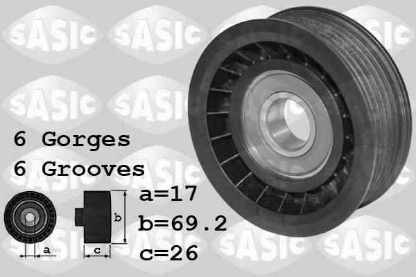 Sasic 1626204 - Ролик, поликлиновый ремень autospares.lv