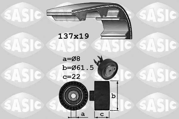 Sasic 1756045 - Комплект зубчатого ремня ГРМ autospares.lv