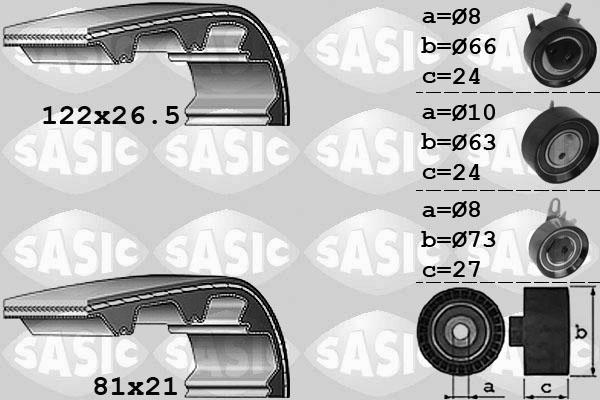 Sasic 1756043 - Комплект зубчатого ремня ГРМ autospares.lv