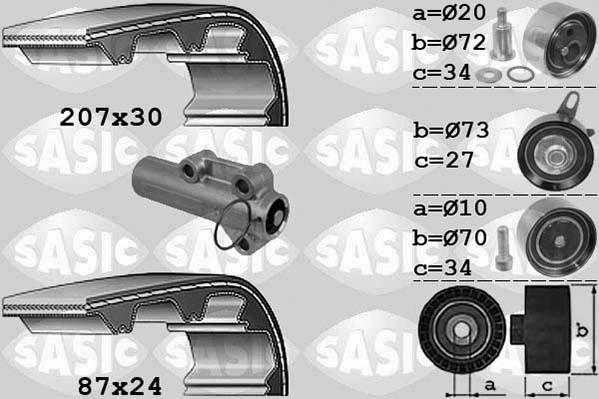 Sasic 1756048 - Комплект зубчатого ремня ГРМ autospares.lv