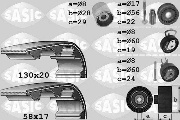Sasic 1756050 - Комплект зубчатого ремня ГРМ autospares.lv