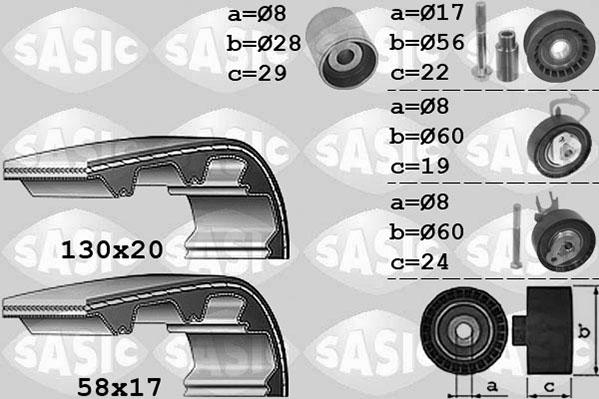 Sasic 1756051 - Комплект зубчатого ремня ГРМ autospares.lv