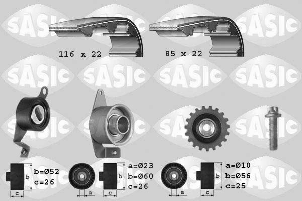 Sasic 1756011 - Комплект зубчатого ремня ГРМ autospares.lv