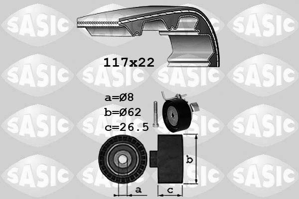 Sasic 1756080 - Комплект зубчатого ремня ГРМ autospares.lv