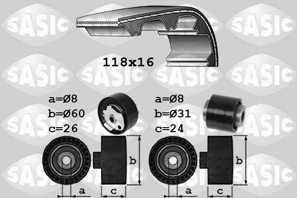 Sasic 1750045 - Комплект зубчатого ремня ГРМ autospares.lv
