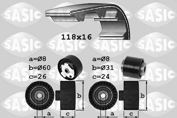 Sasic 1750046 - Комплект зубчатого ремня ГРМ autospares.lv