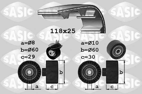 Sasic 1750041 - Комплект зубчатого ремня ГРМ autospares.lv