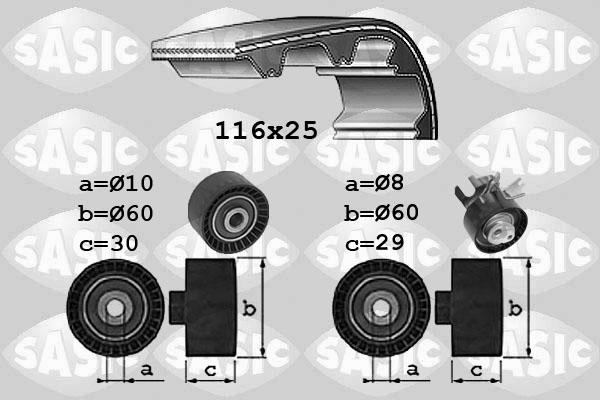 Sasic 1750034 - Комплект зубчатого ремня ГРМ autospares.lv