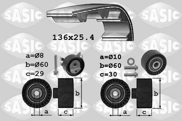 Sasic 1750036 - Комплект зубчатого ремня ГРМ autospares.lv