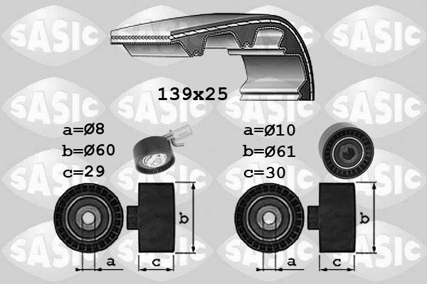 Sasic 1750038 - Комплект зубчатого ремня ГРМ autospares.lv