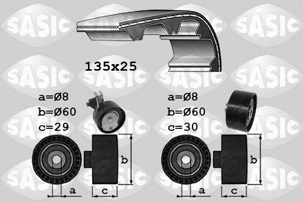 Sasic 1750033 - Комплект зубчатого ремня ГРМ autospares.lv