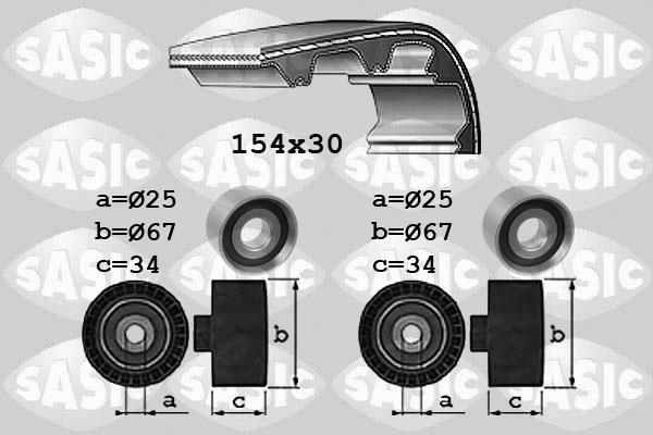 Sasic 1750037 - Комплект зубчатого ремня ГРМ autospares.lv