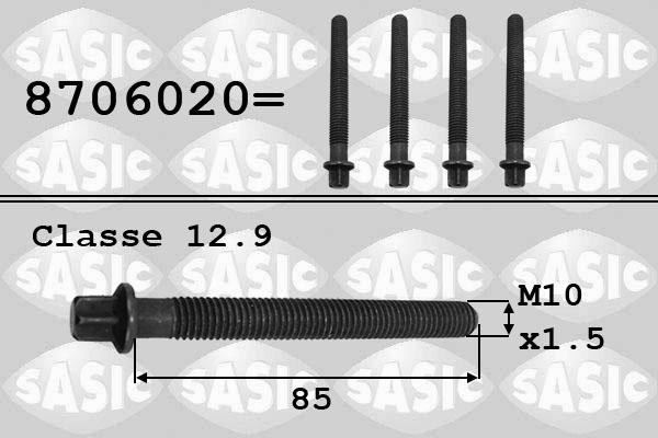 Sasic 8706020 - Болт шкива autospares.lv