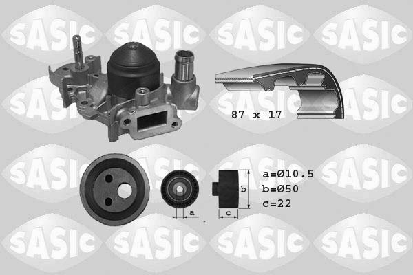 Sasic 3904009 - Водяной насос + комплект зубчатого ремня ГРМ autospares.lv