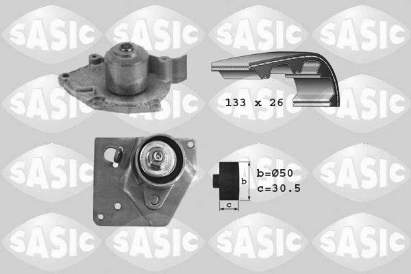 Sasic 3904004 - Водяной насос + комплект зубчатого ремня ГРМ autospares.lv