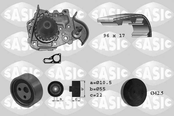 Sasic 3904005 - Водяной насос + комплект зубчатого ремня ГРМ autospares.lv