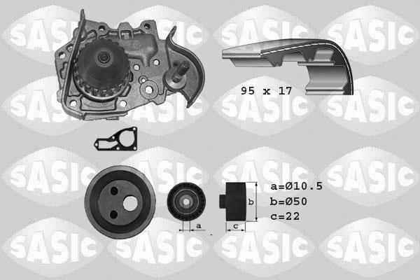 Sasic 3904006 - Водяной насос + комплект зубчатого ремня ГРМ autospares.lv