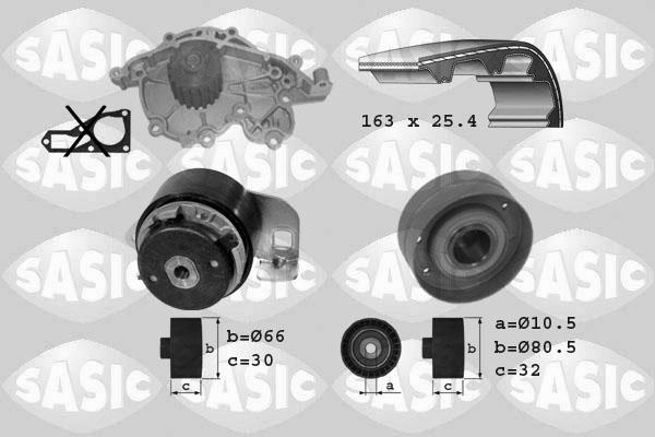 Sasic 3904001 - Водяной насос + комплект зубчатого ремня ГРМ autospares.lv