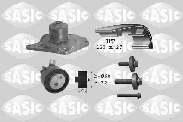 Sasic 3904003 - Водяной насос + комплект зубчатого ремня ГРМ autospares.lv