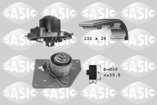 Sasic 3904007 - Водяной насос + комплект зубчатого ремня ГРМ autospares.lv