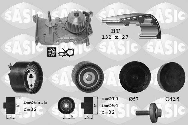 Sasic 3904011 - Водяной насос + комплект зубчатого ремня ГРМ autospares.lv