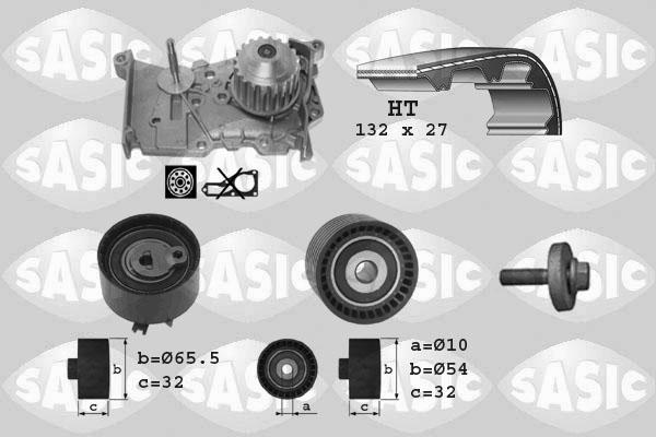 Sasic 3904012 - Водяной насос + комплект зубчатого ремня ГРМ autospares.lv