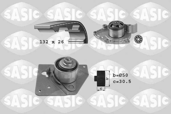 Sasic 3904032 - Водяной насос + комплект зубчатого ремня ГРМ autospares.lv