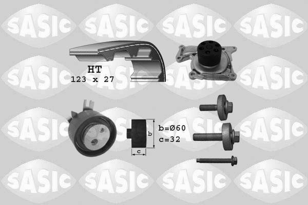 Sasic 3904037 - Водяной насос + комплект зубчатого ремня ГРМ autospares.lv