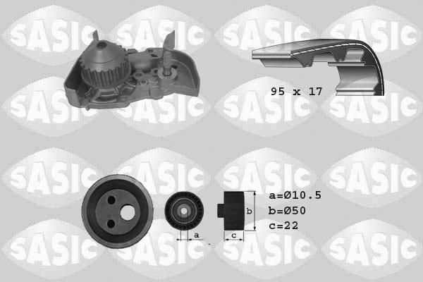 Sasic 3904025 - Водяной насос + комплект зубчатого ремня ГРМ autospares.lv