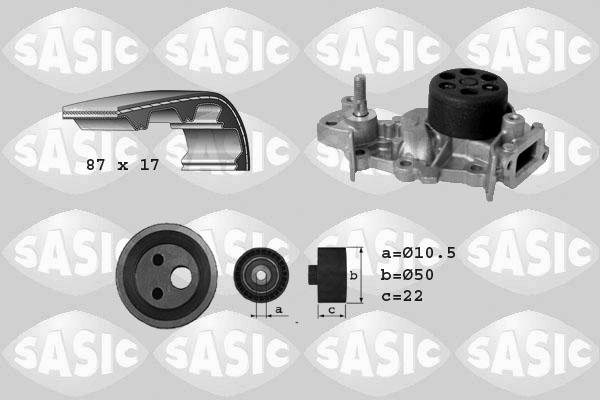 Sasic 3904028 - Водяной насос + комплект зубчатого ремня ГРМ autospares.lv